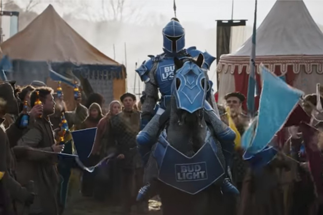 The Bud Light knight prepares to meet The Mountain in the <i>Game of Thrones</i> crossover beer ad.
