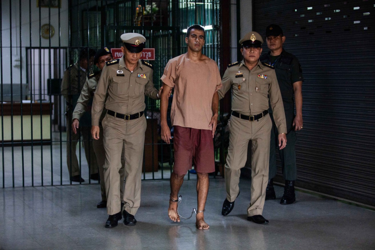  The Thai court is hearing the request to extradite the Bahraini football player, who was detained in Bangkok during his honeymoon. 