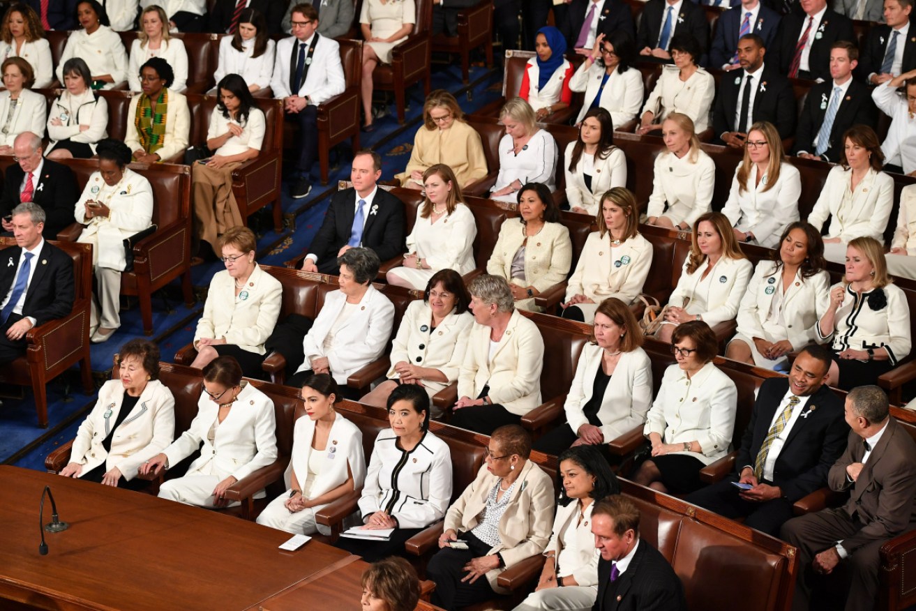 The sea of white "spectacle" at the State of the Union address.