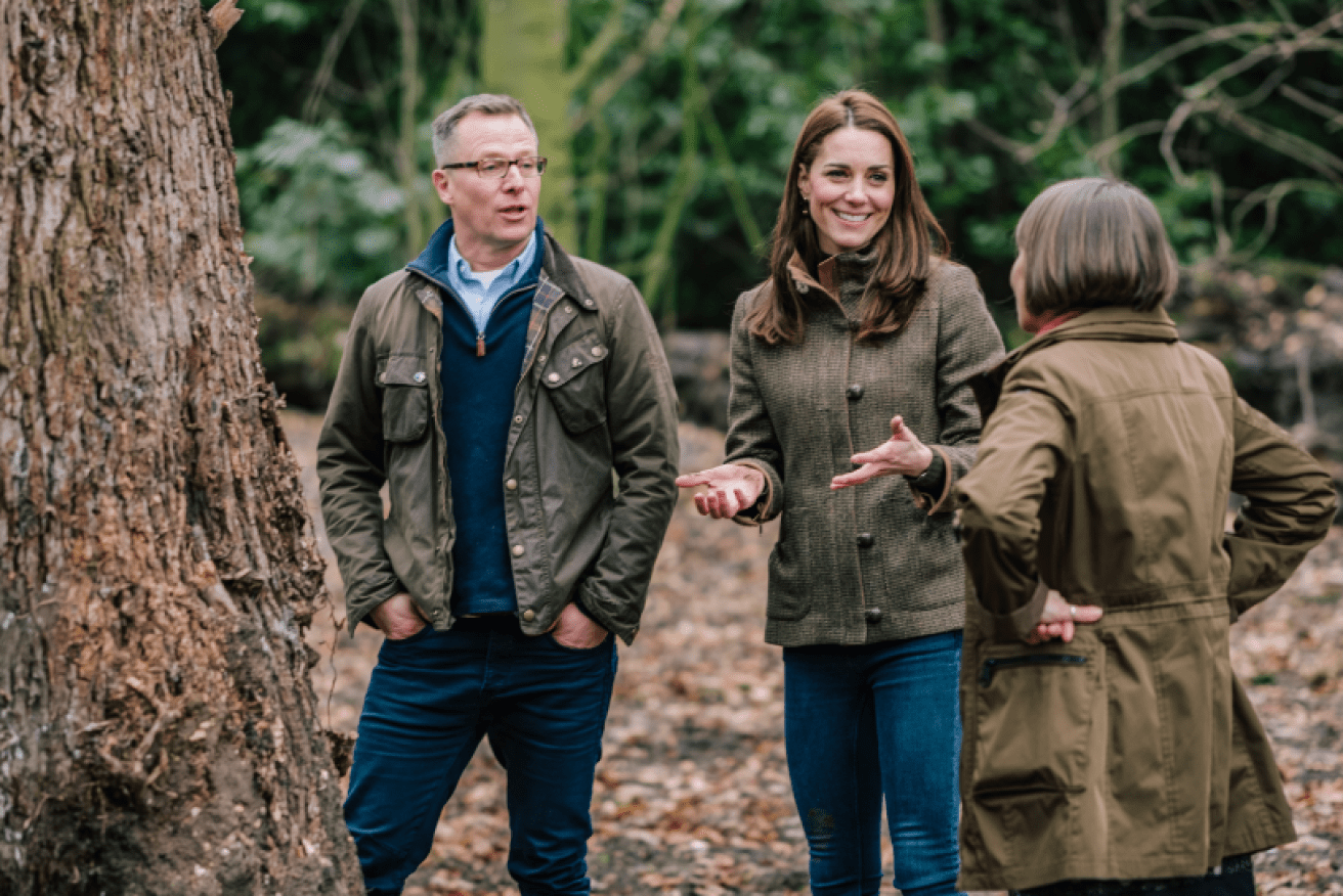 The Duchess of Cambridge discusses her ideas for the nature garden with fellow flower buffs.
