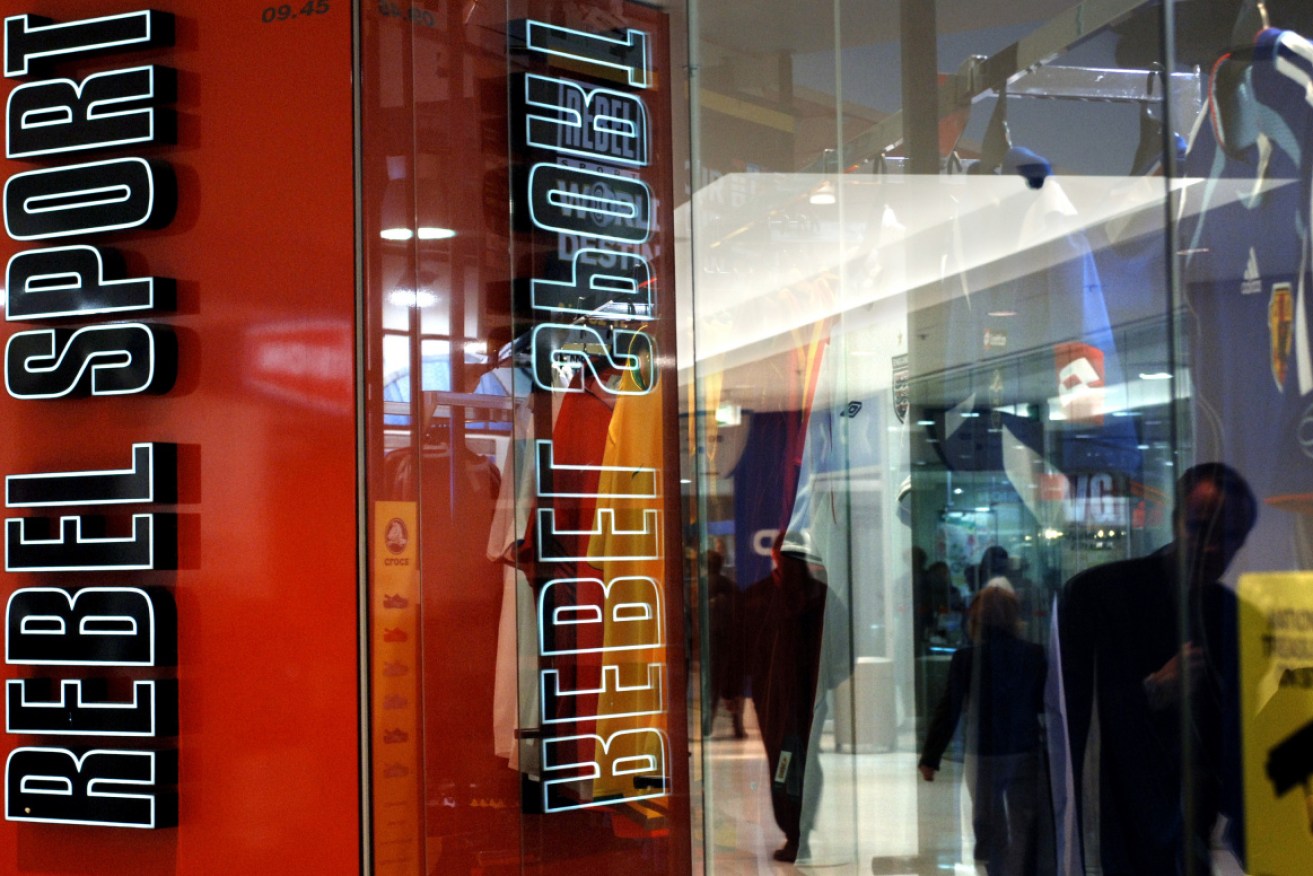 Super Retail Group, owner of the Rebel Sport chain, owes staff $32 million in unpaid overtime. Photo: AAP