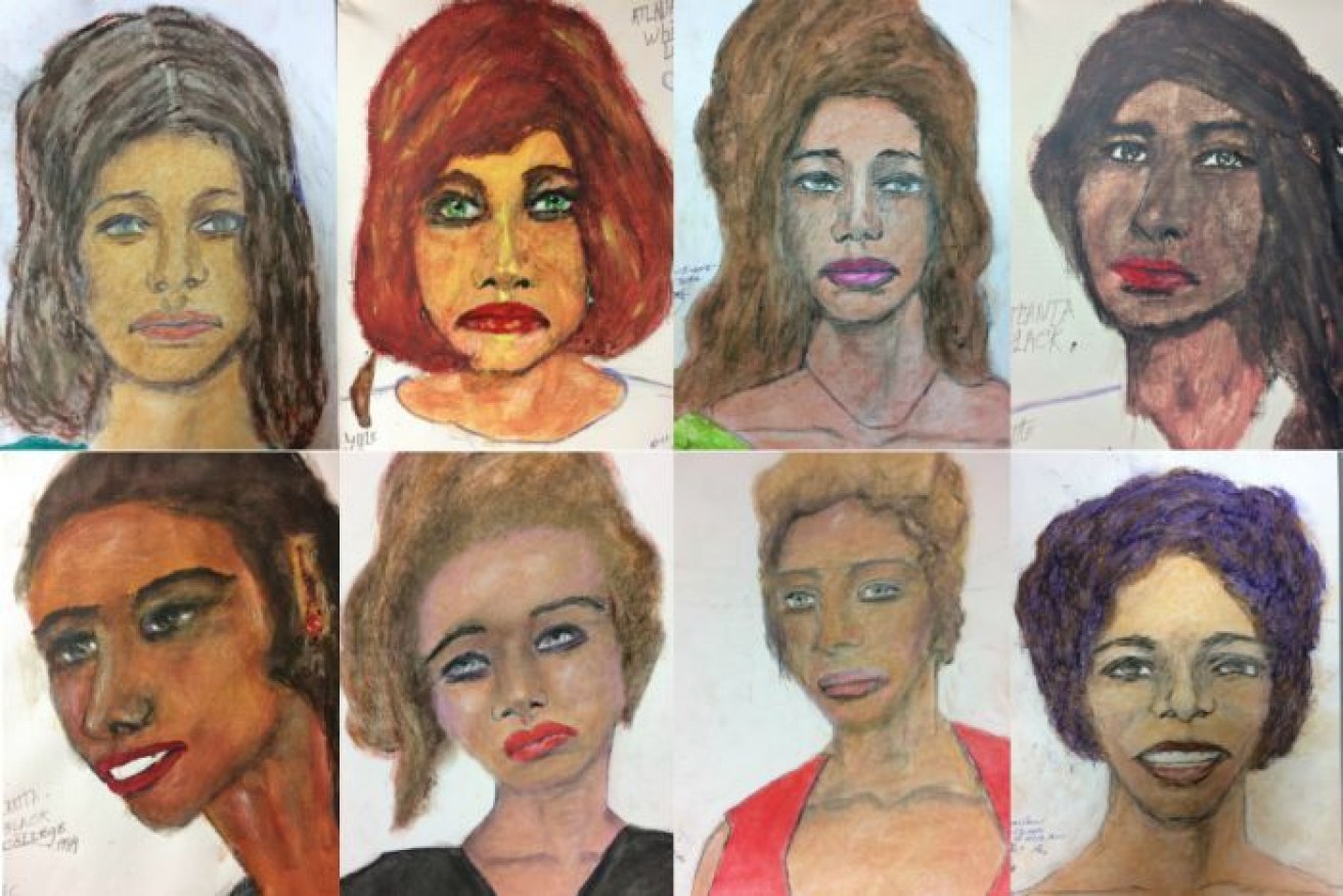 Samuel Little drew these images of his supposed victims. 