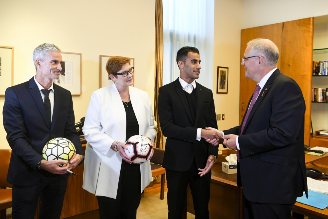 The 25-year-old met Scott Morrison and Foreign Minister Marise Payne on Thursday.