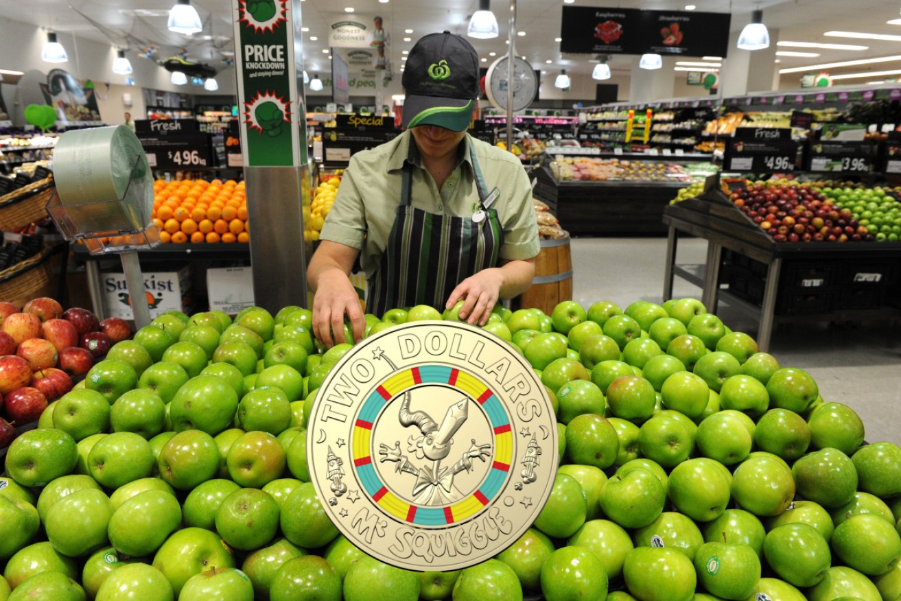 A commemorative Mr Squiggle coin series is entering circulation through Woolworths tills.
