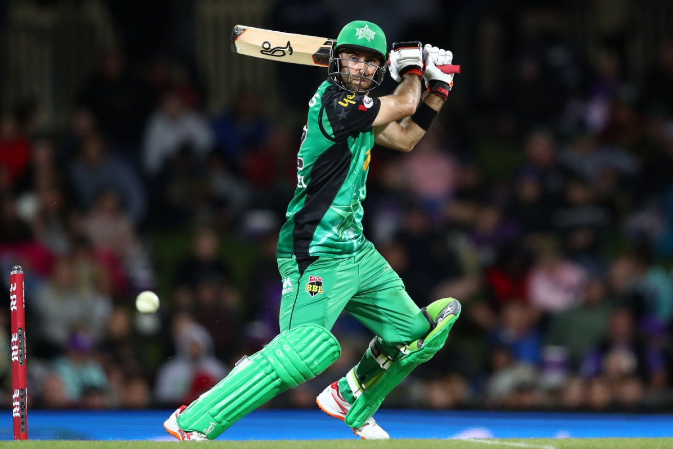 Glenn Maxwell cuts loose in Hobart for the Melbourne Stars.