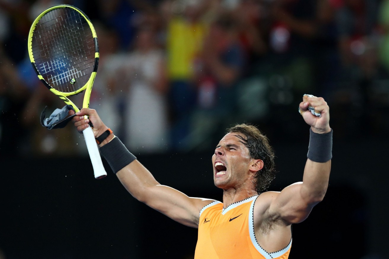 Rafael Nadal's victory war cry at the Australian Open in Melbourne. 