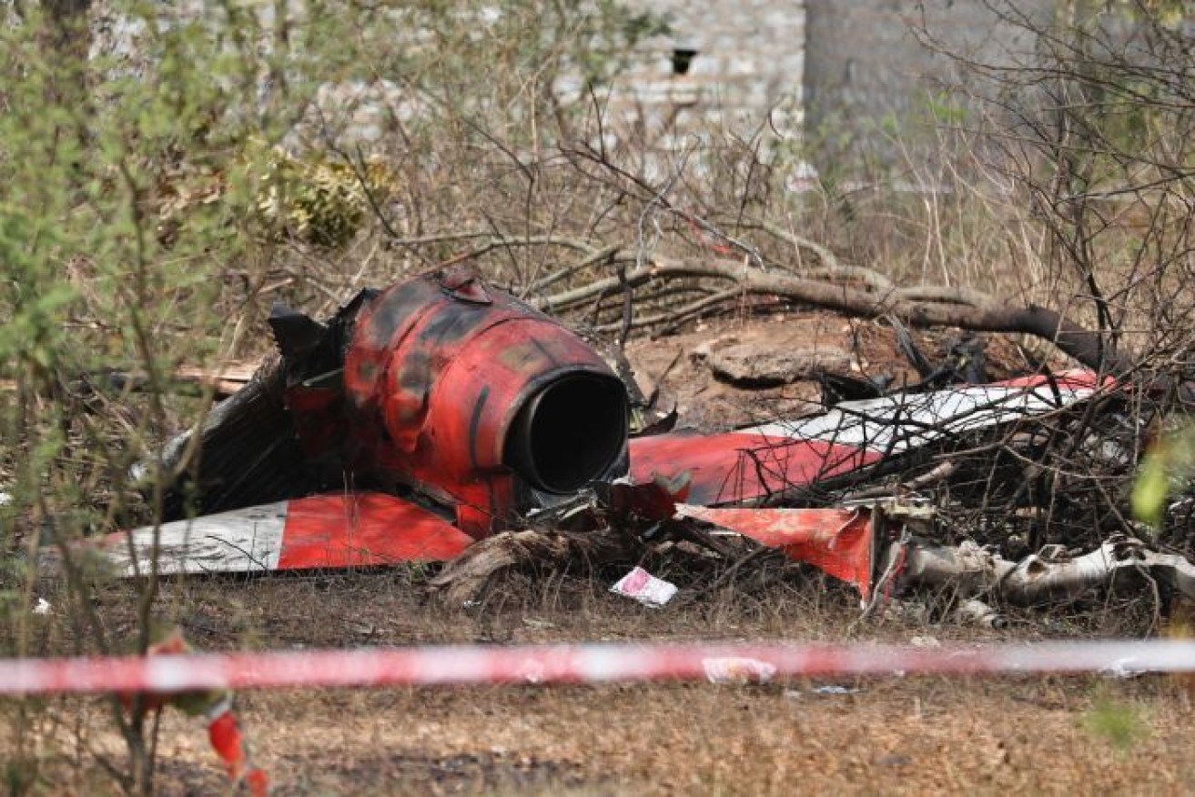An engine from one of the downed Indian Air Force jets. 