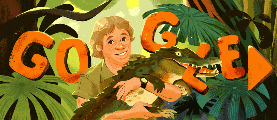 Google Doodles celebrated Steve Irwin on his would be 57th birthday on Friday.