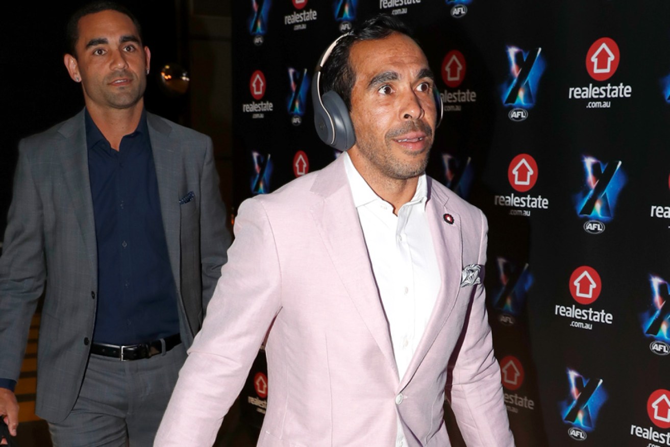 Shaun Burgoyne and Eddie Betts arriving for last Friday's AFLX event.