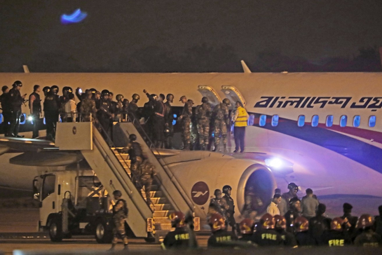 Bangladesh commandos stormed a passenger jet in the country's southeast.