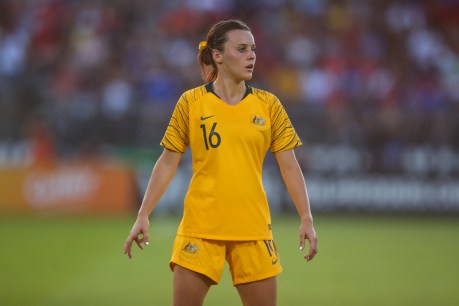Matildas&#8217; Hayley Raso needed only three minutes to score, six months after breaking her back