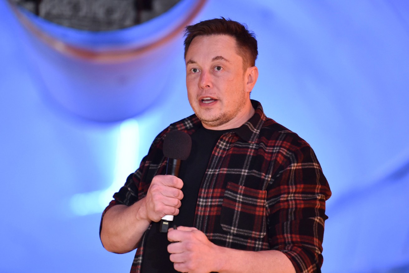 Elon Musk at an unveiling event for The Boring Company Hawthorne on December 18 in California.
