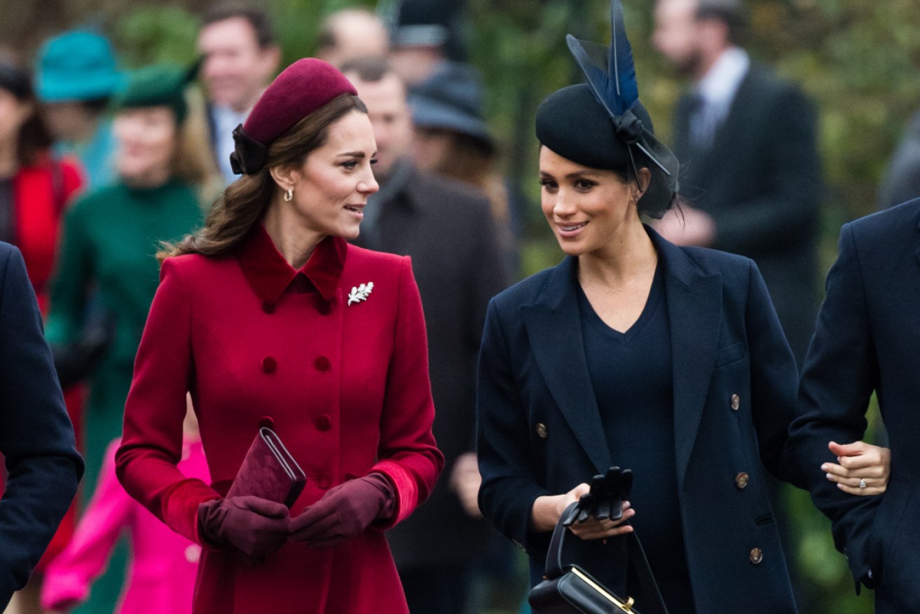 The duchesses on their way to church on Christmas Day. Much has been made of their apparent feud.