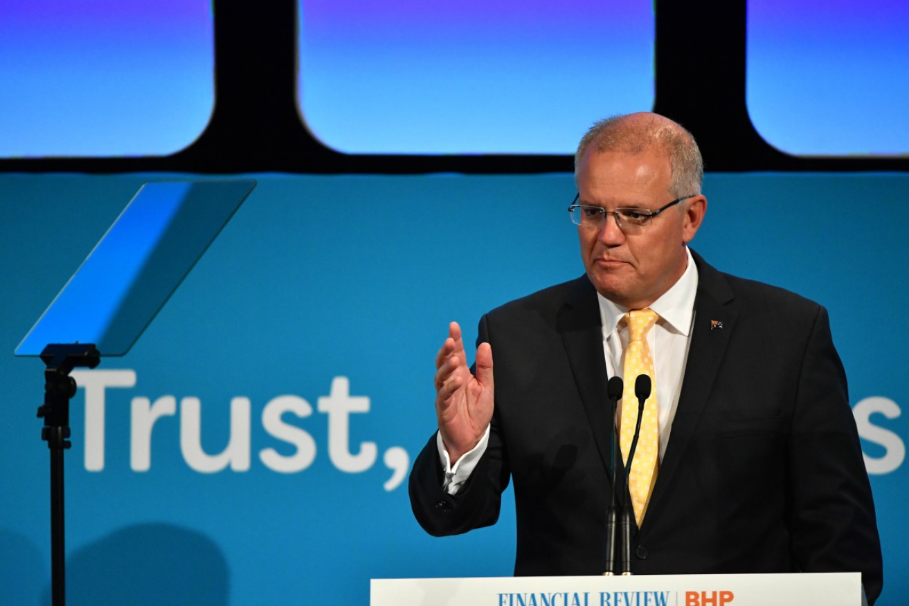 Prime Minister Scott Morrison speaks at the Australian Financial Review Business Summit in Sydney on March 5, 2019. 