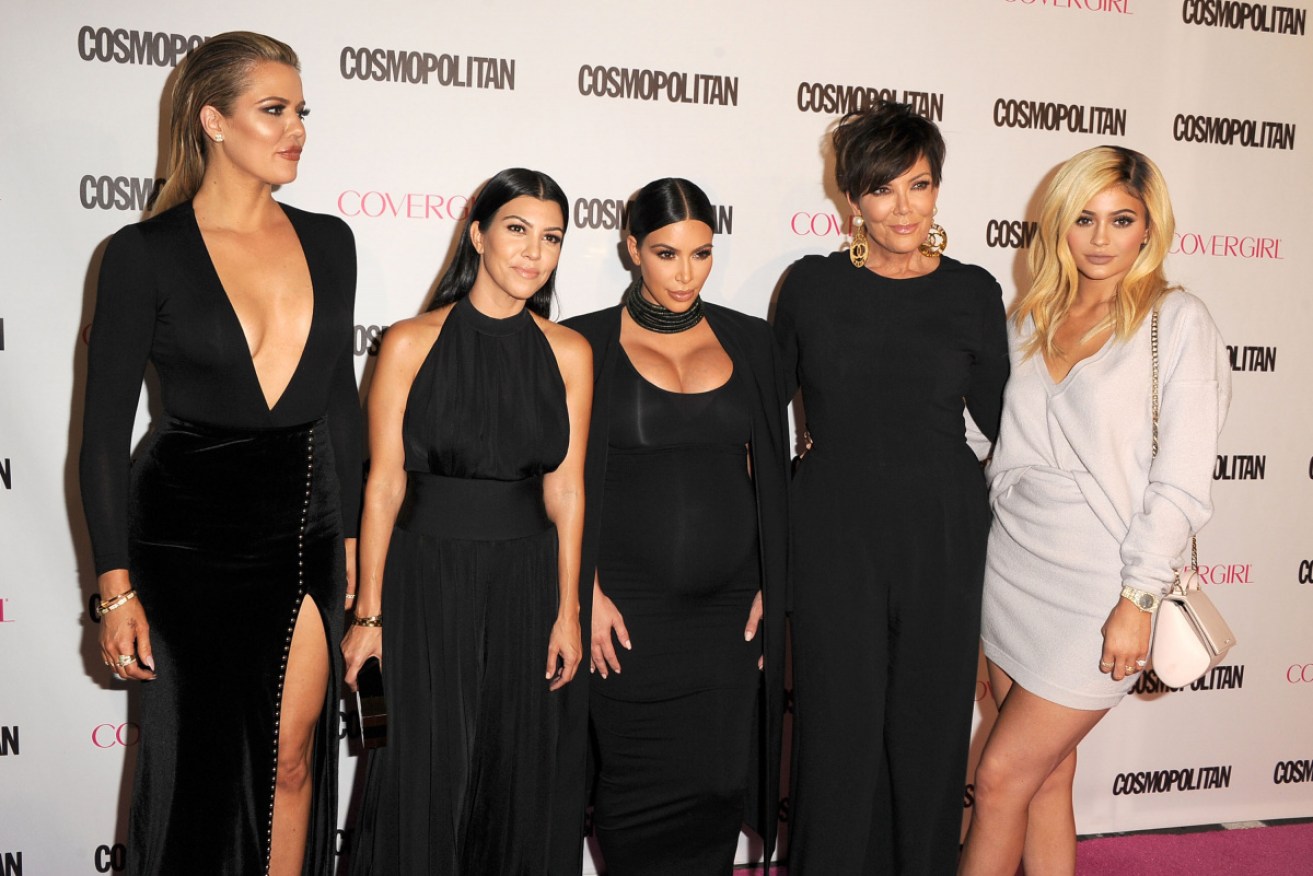 The Kardashian-Jenner women (from left, Khloe, Kourtney, Kim, Kris and Kylie) at a magazine party in October 2015.