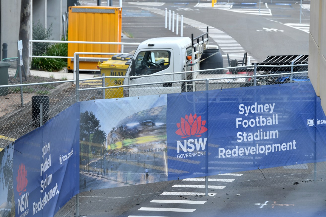 Demolition work is underway again at Sydney's Allianz Stadium.