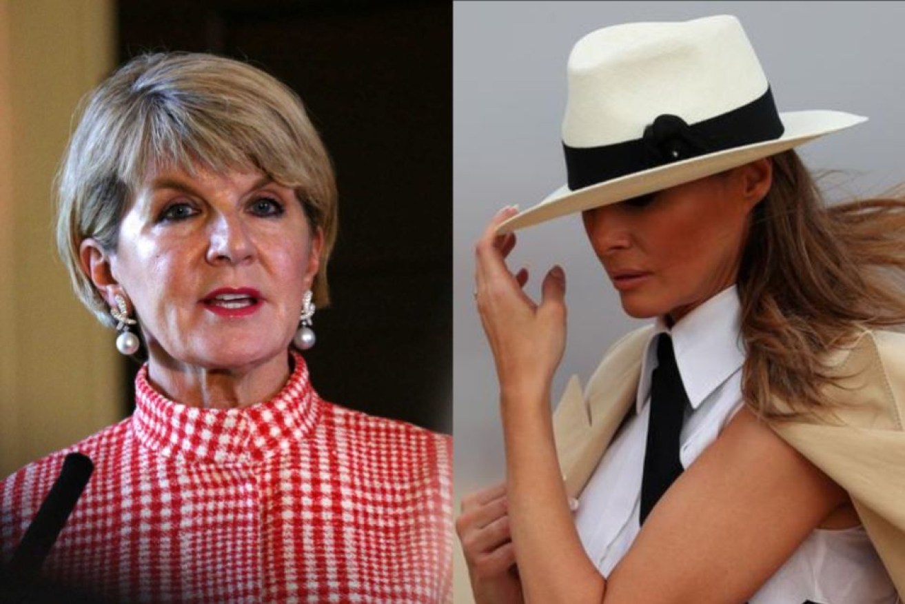 Bishop told the Adelaide Festival that Melania Trump assumed she was the wife of the foreign minister. Photo: Reuters