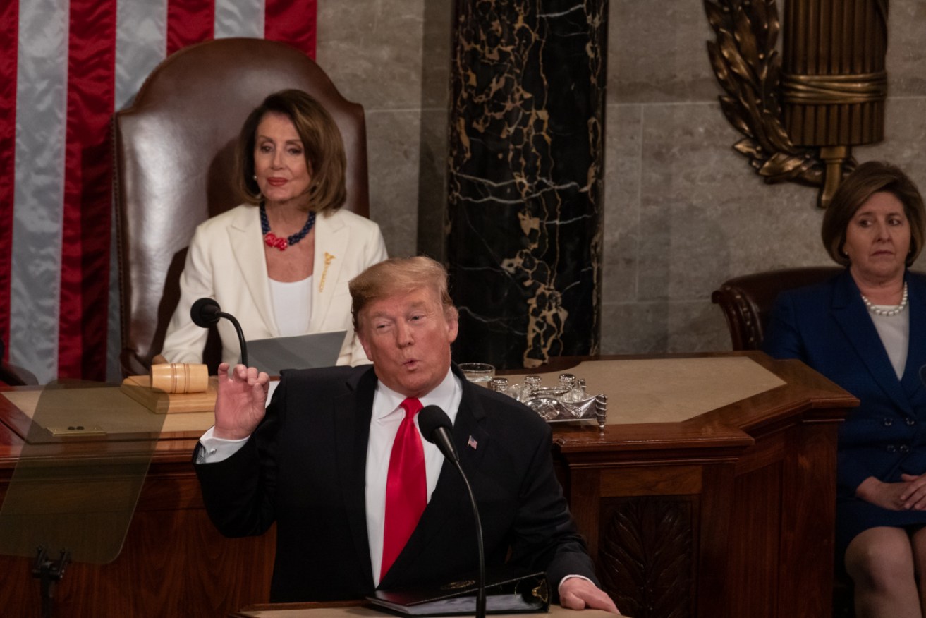 Nancy Pelosi and Donald Trump during his State of the Union speech.
