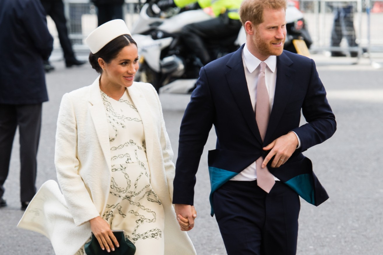 Meghan and Prince Harry at this week's Commonwealth Day service, her last public engagement before the birth of her baby.