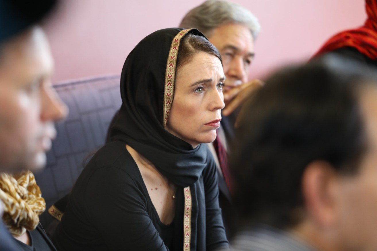 New Zealand Prime Minister Jacinda Ardern meets Muslim community leaders in Christchurch on Saturday.