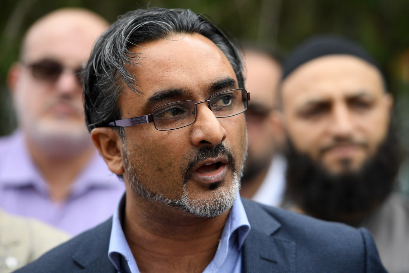 Imams Council spokesperson Bilal Rauf speaks to media in Sydney on Saturday.