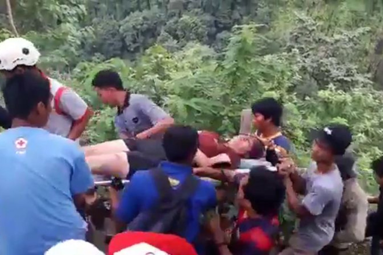 Dozens of tourists were hit by Sunday's landslides.