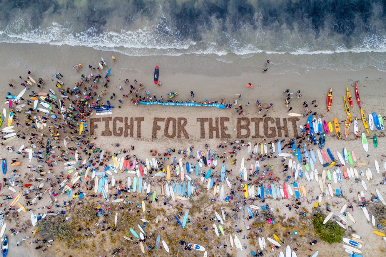 Fight for the Bight protestors have gathered at beaches across Australia.