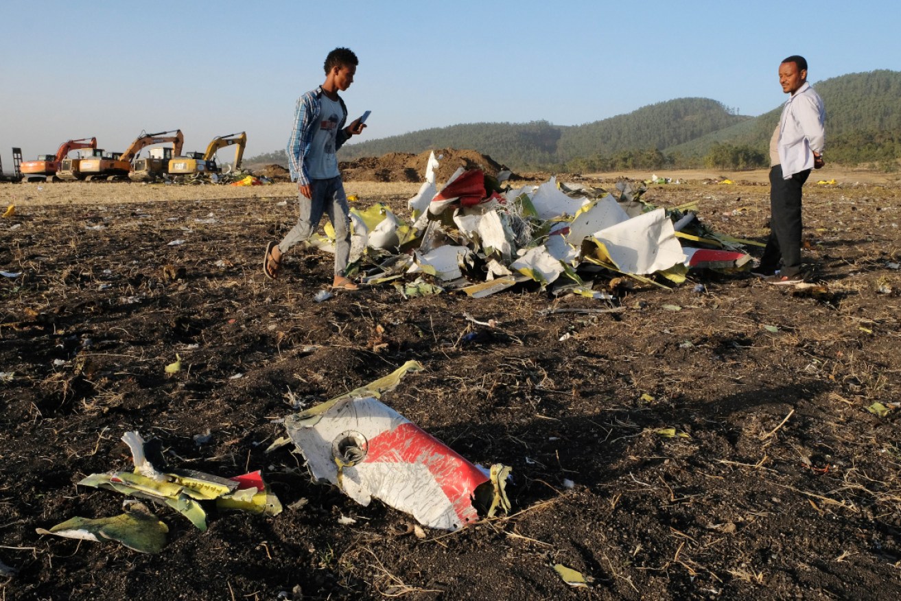 Debris from the Ethiopian Airlines tragedy in March which sparked the global grounding of Boeing 737 planes. 