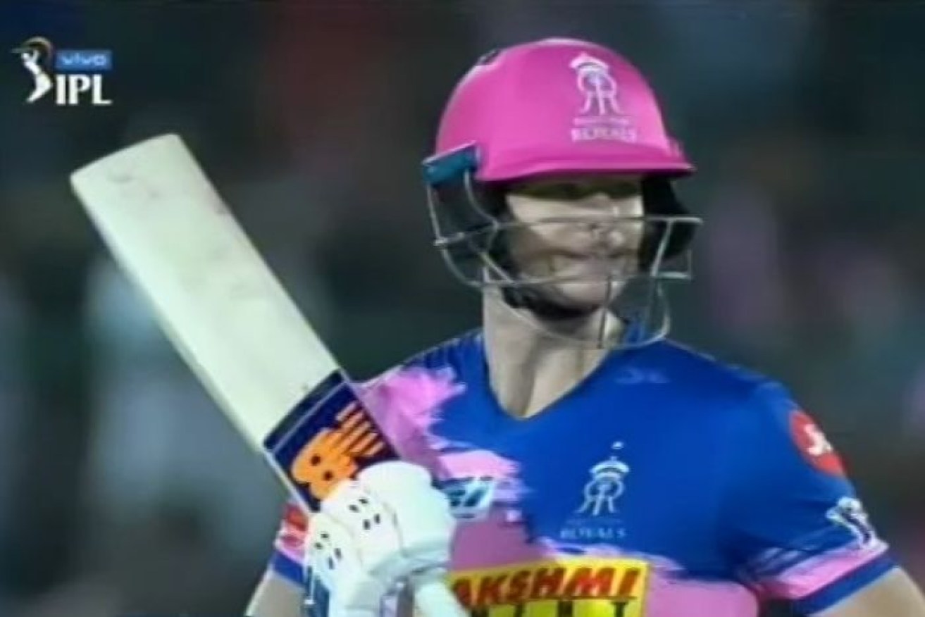 Steve Smith during  his return to cricket for the Rajasthan Royals.