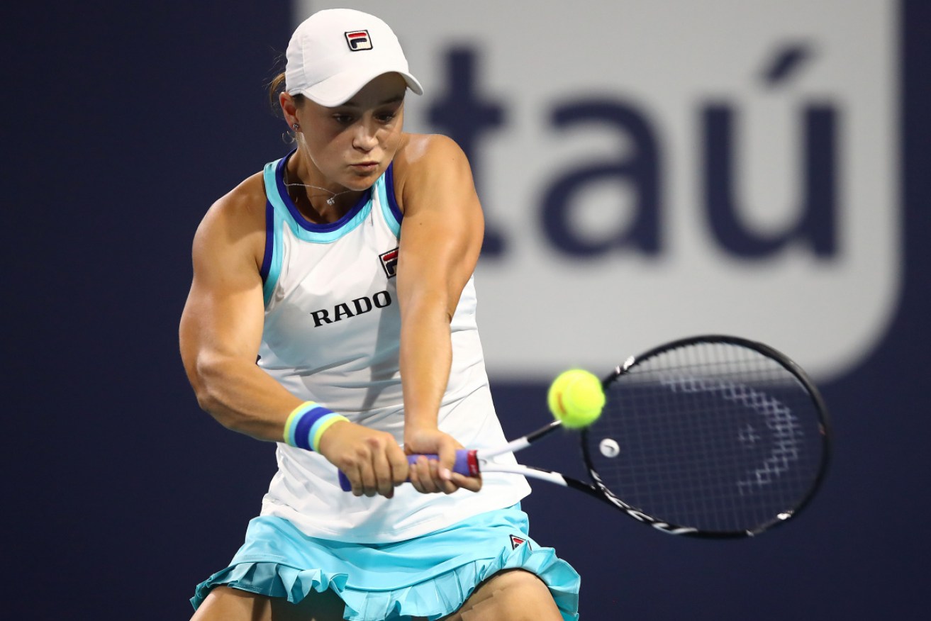 Ashleigh Barty moves into the top 10 after advancing at the Miami Open.  