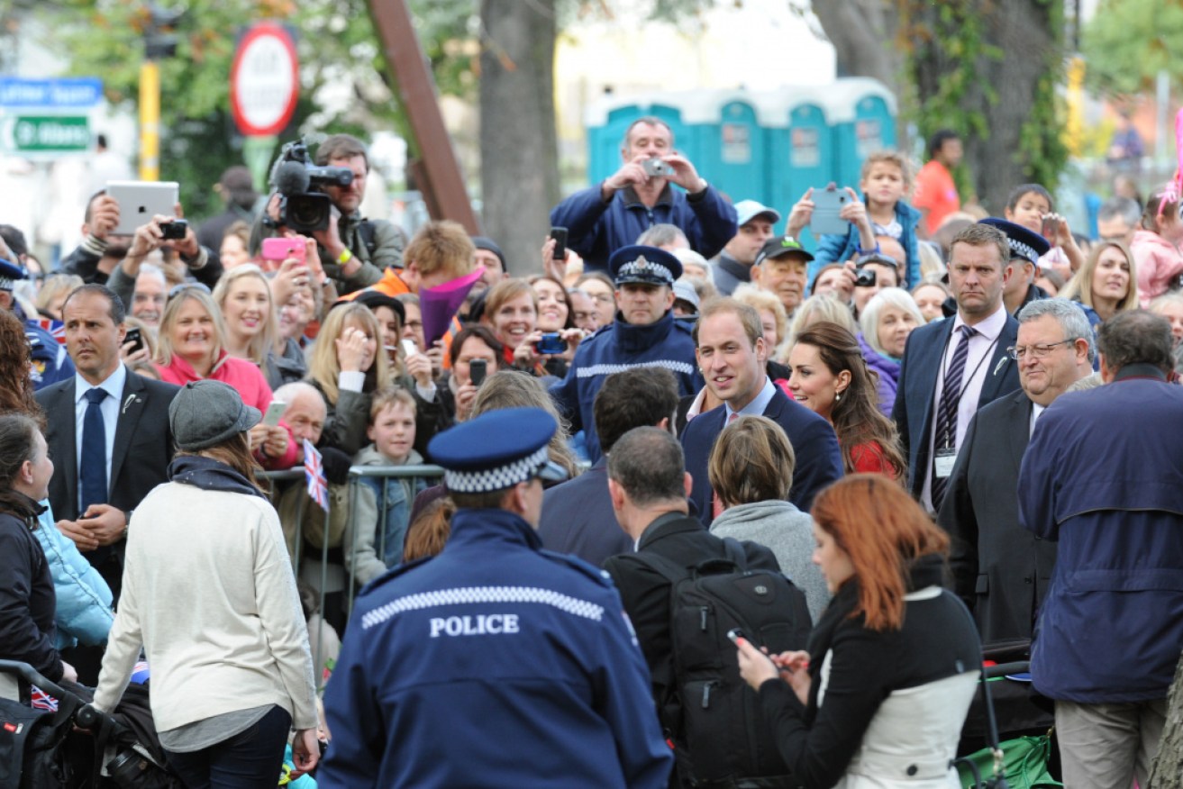 Prince William and Kate Middleton in Christchurch in 2014.