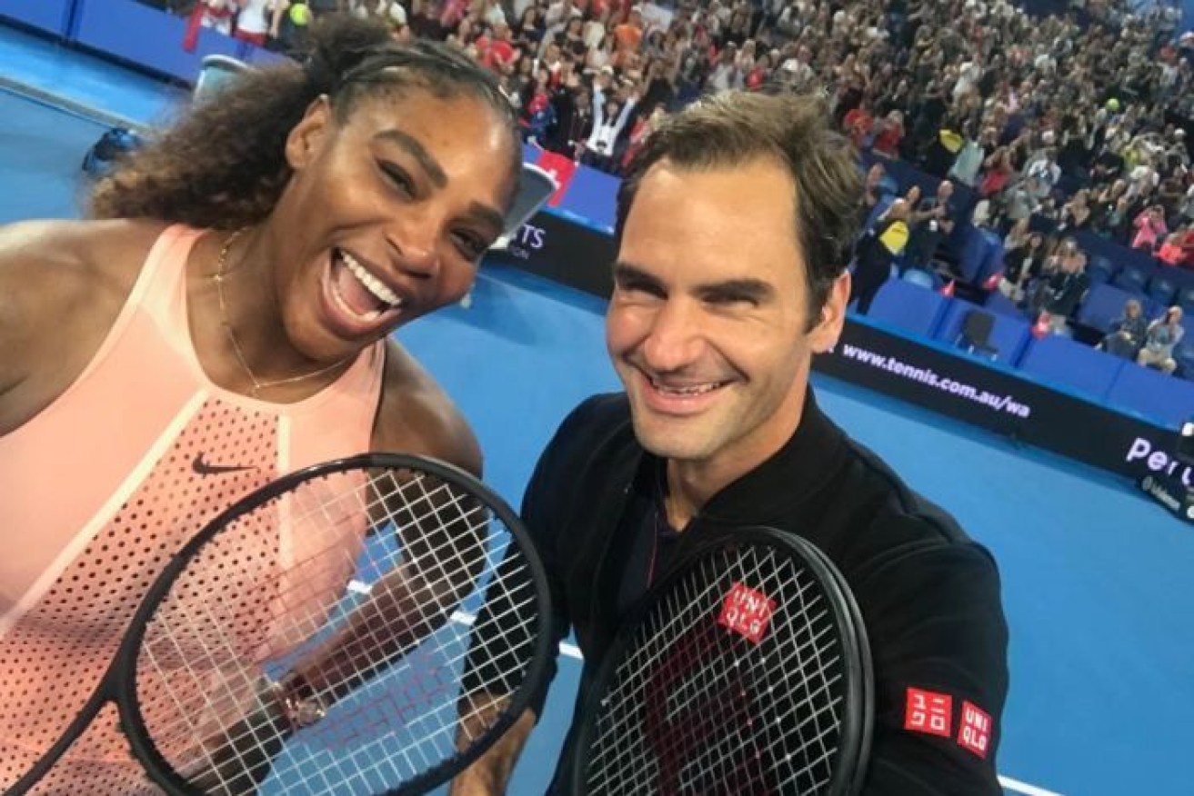 Serena Williams (left) and Roger Federer played at this year's Hopman Cup in Perth.
