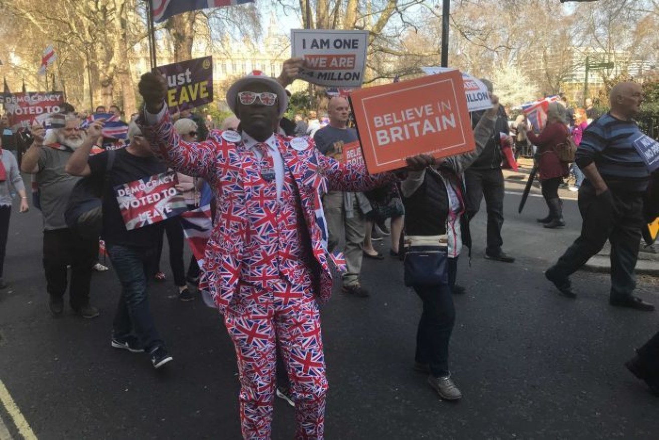 Pro-Brexit supporters have taken to the streets as Parliament continues to debate how to close the deal.