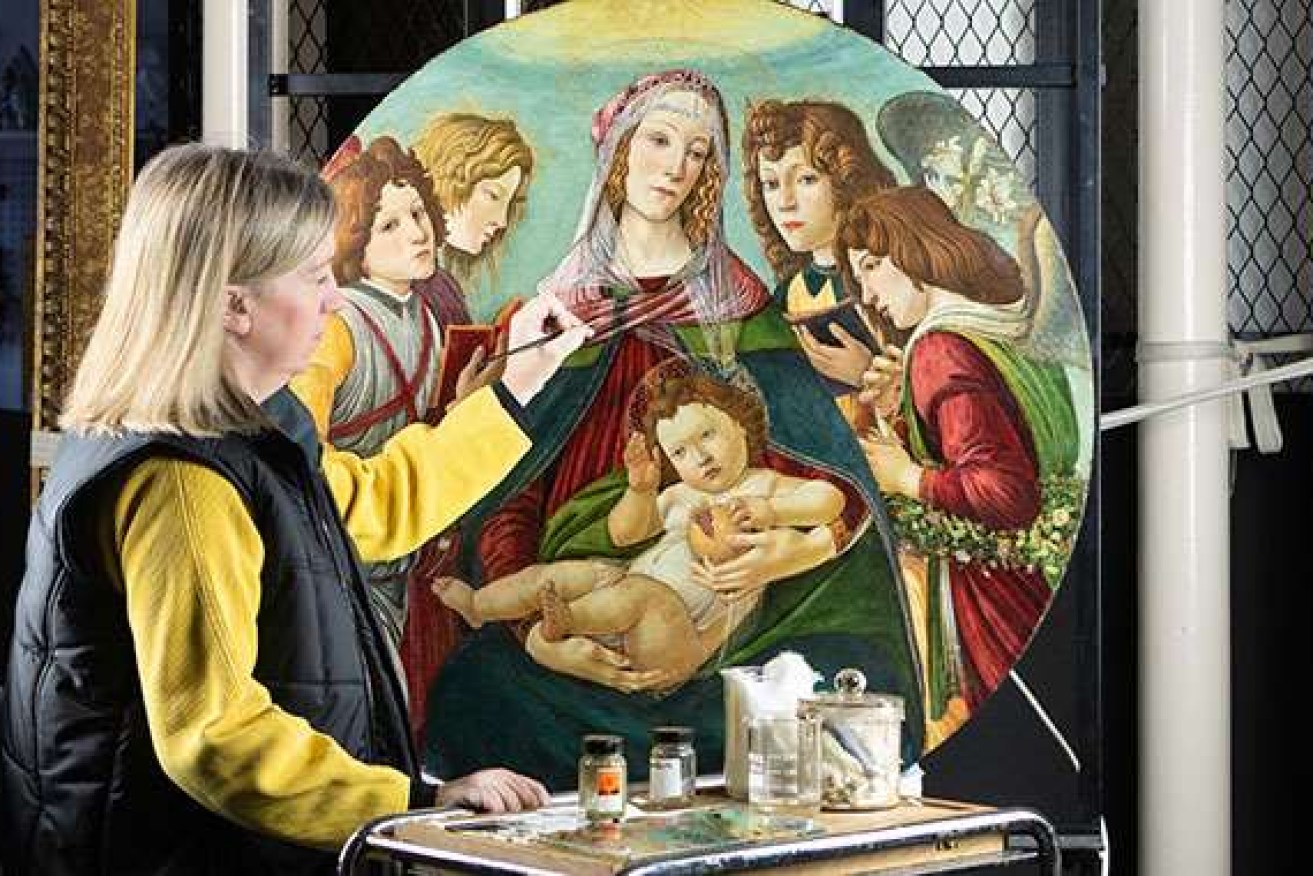 A conservator from English gives the rehabilitated Botticelli, wrongly thought to be a fake a much needed clean.  