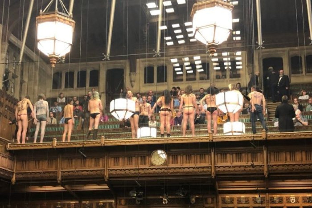 The naked truth': Extinction Rebellion members bared all in order to focus MPs on the threat of climate change.