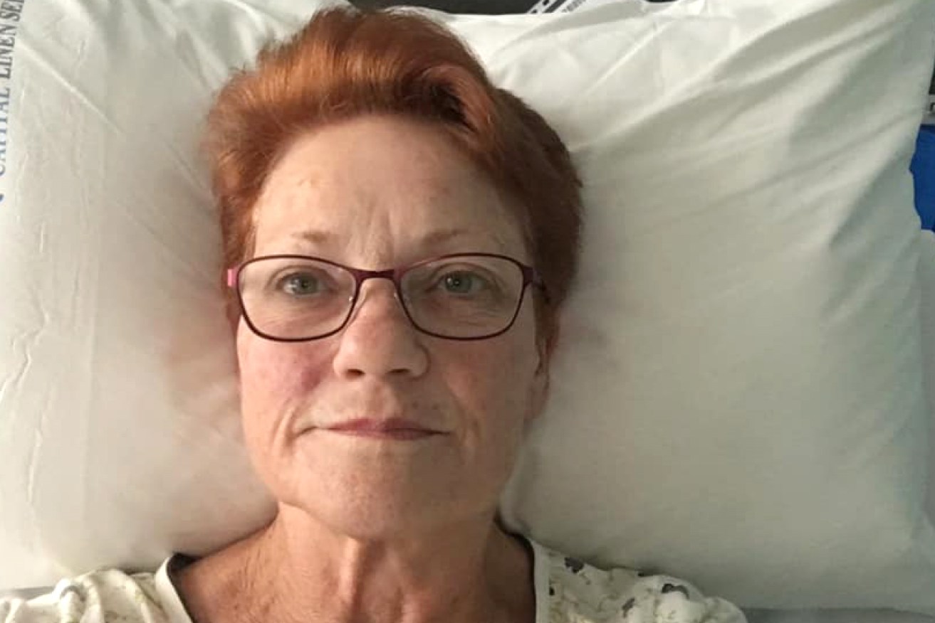 Pauline Hanson recuperates in hospital. She will be discharged on Friday.