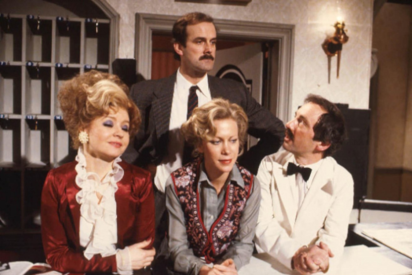 John Cleese and the cast of the original <I>Fawlty Towers</I>. Only Cleese is set to return to play Basil Fawlty.