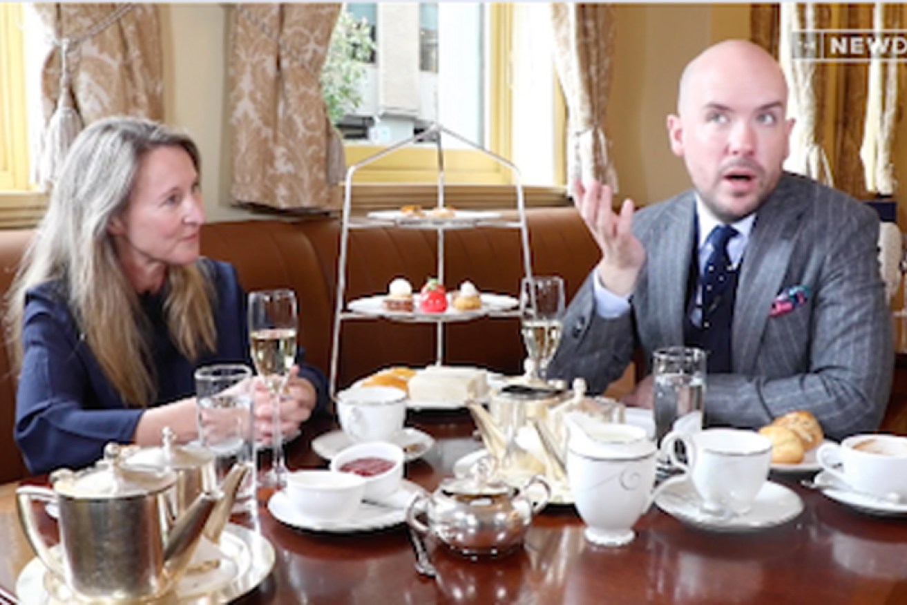 British comedian and baking aficionado Tom Allen is cutting about <i>The New Daily's</i> cake.