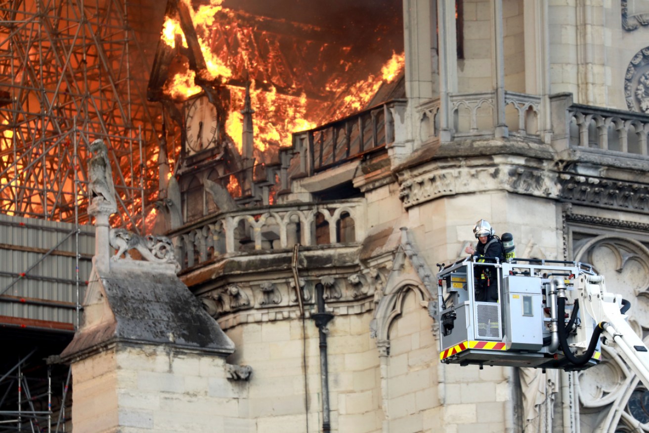 Fire spread through the historic Notre Dame in Paris' city centre on April 15.