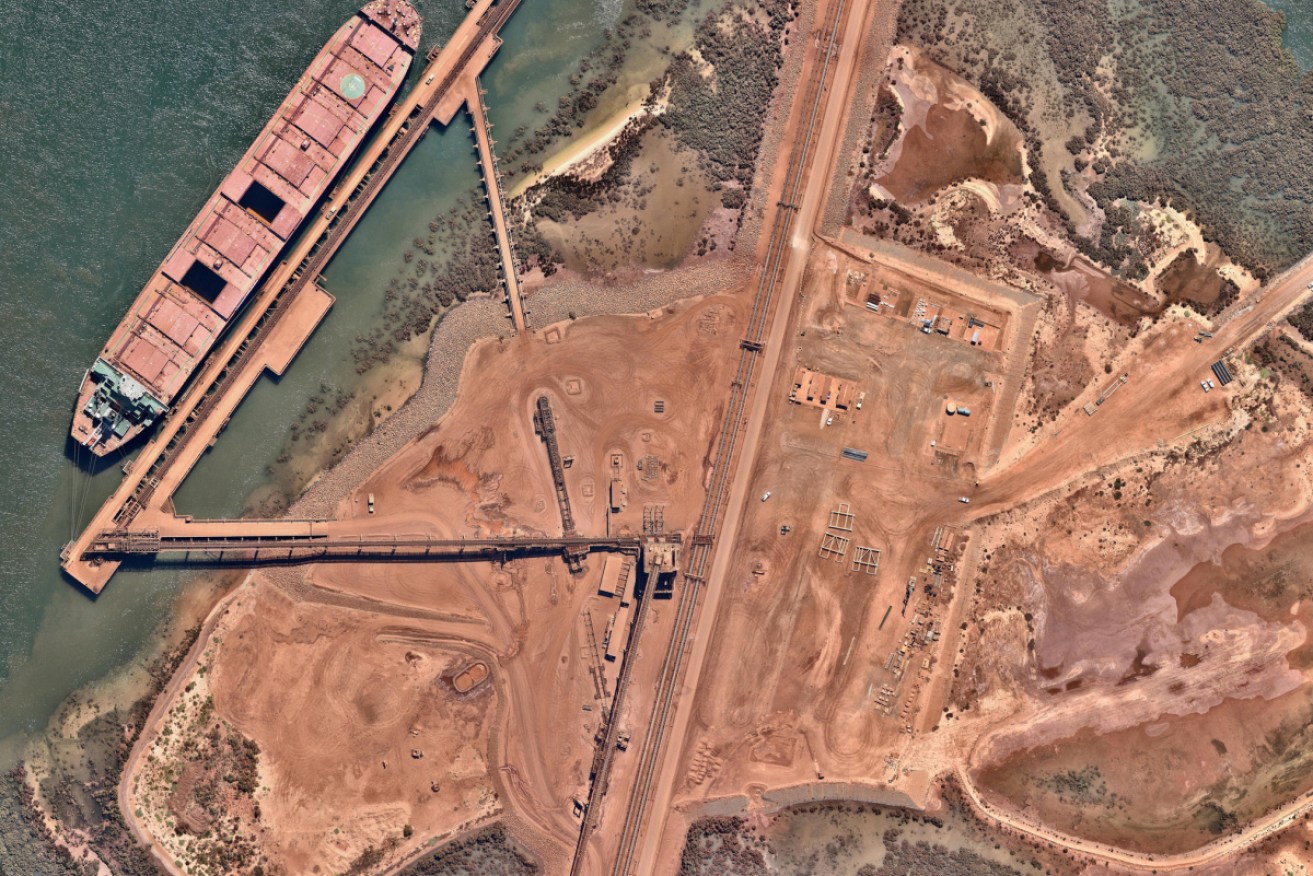 An iron ore shipping facility at Port Headland, in Western Australia.