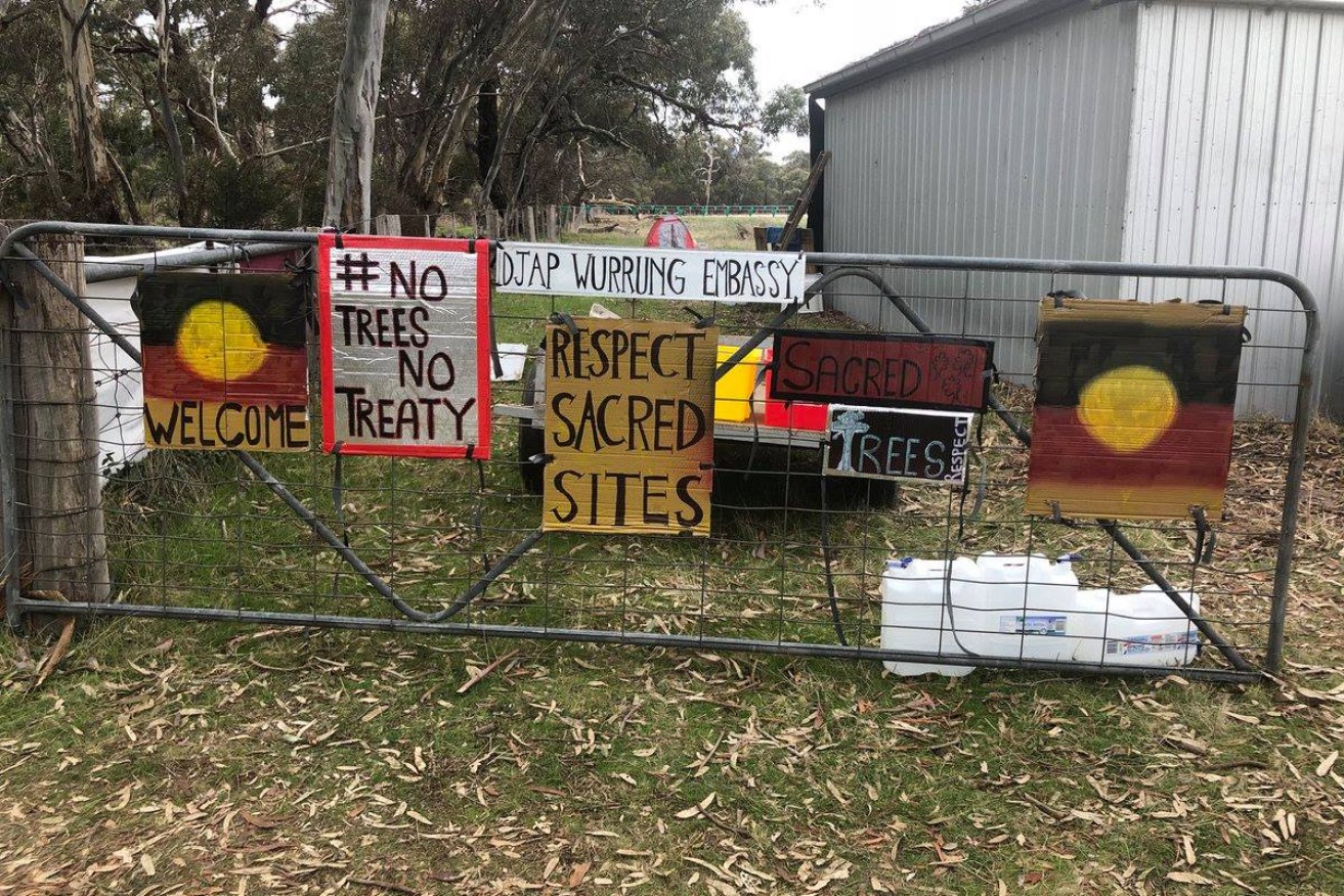 The Djab Wurrung Heritage Protection Embassy has set up a camp at the sacred site.