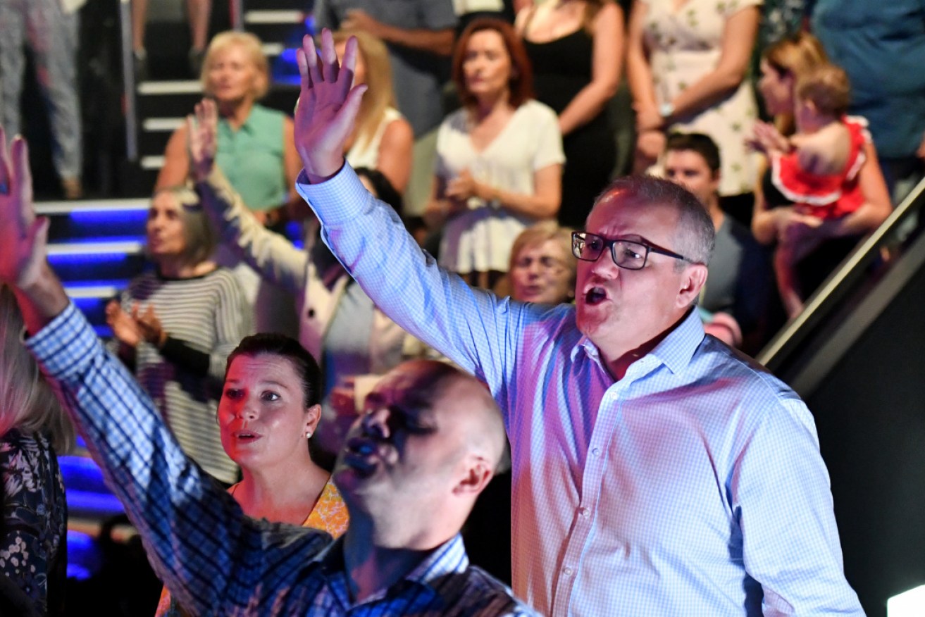 Scott Morrison at his Pentecostal church in Sydney in 2019.