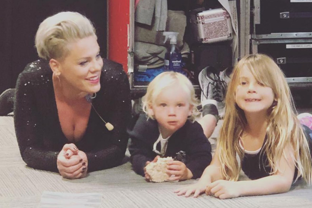 "Shooting the sh–t before the show," posted Pink (with Jameson and Willow) from Florida on March 2. 