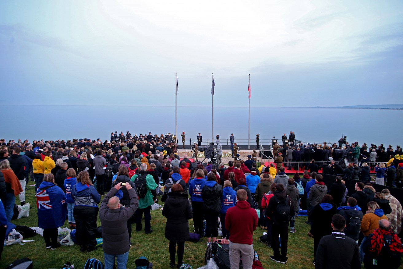 Crowds persisted at the Anzac Cove dawn service at Gallipoli, despite a terror threat.