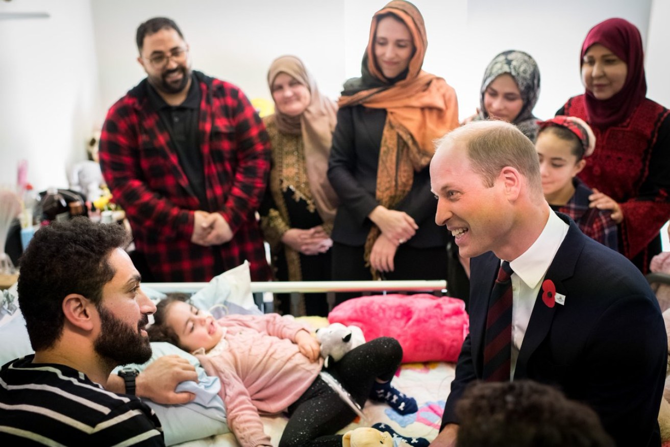 On the second day of a lightning NZ visit, William met Alen Alsati, 5, who was critically injured in the March 15 terror attacks.