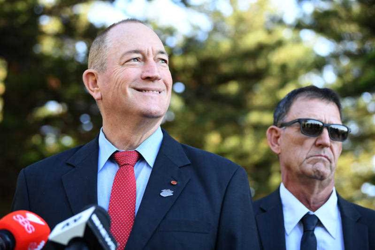 Fraser Anning at a campaign event during his federal election campaign.