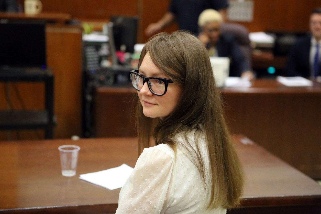 Anna Sorokin in the courtroom on Thursday (local time) awaiting the verdict in her trial on larceny charges.