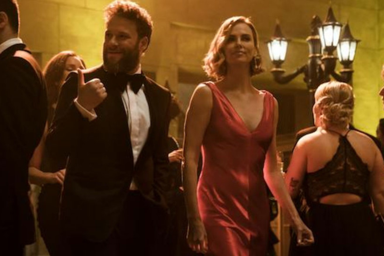White House politics and romance mix for Seth Rogen and Charlize Theron in <i>Long Shot.</i>