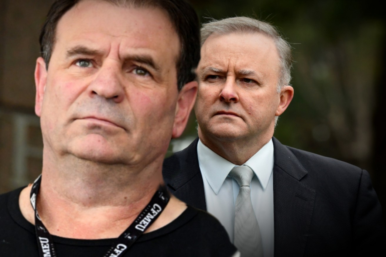 John Setka (left) and Anthony Albanese are at loggerheads over a plan to expel Mr Setka from Labor.