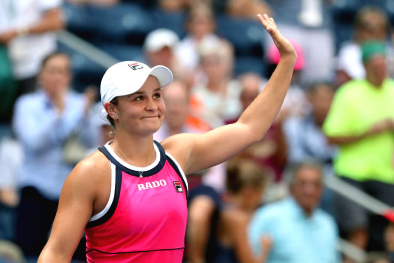 Ash Barty bowed out of singles, but is still alive in the doubles at the Us Open. 